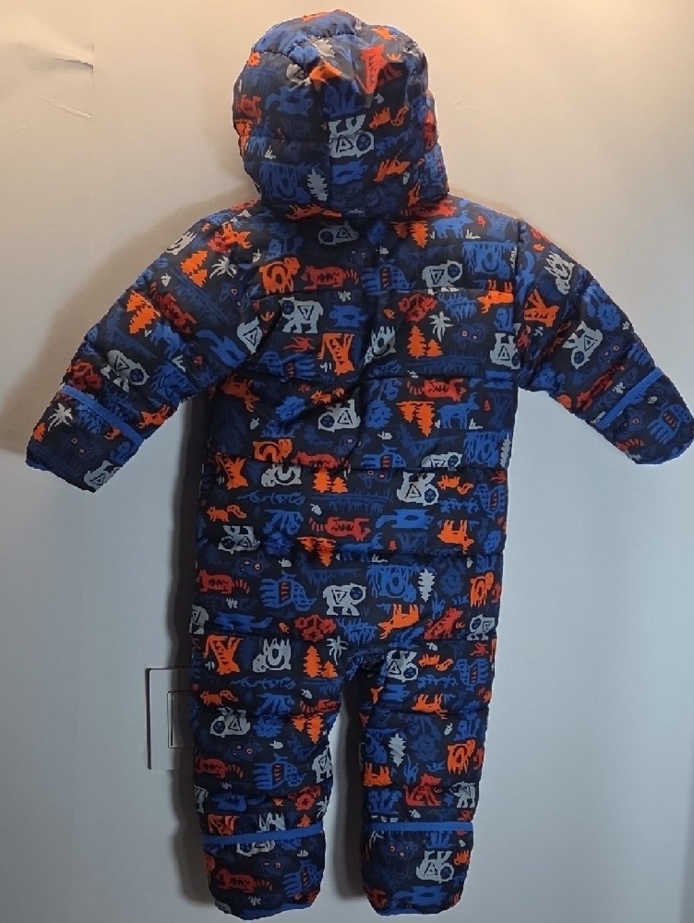 Toddler Insulated Hooded One-Piece Snowsuit - Navy Print Size 18-24m - Picture 2 of 5